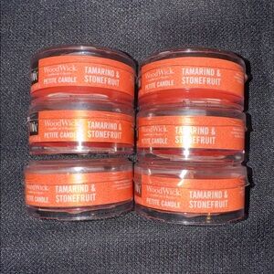 6 NEW WoodWick Tamarind & Stonefruit Petite Candle Set